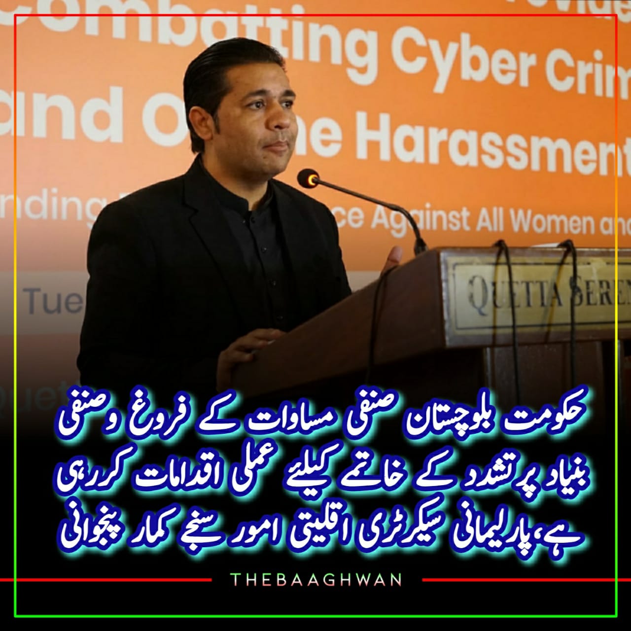 وصنفی بنیاد پرتشدد کے خاتمے کیلئے عملی اقدامات کررہی ہے،پارلیمانی سیکرٹری اقلیتی امور سنجے کمار پنجوانی