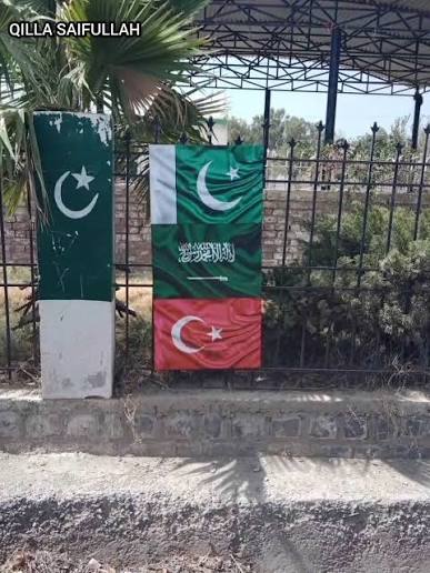 پاکستان، سعودی عرب اور ترکیہ کے مشترکہ دفاعی معاہدے کے خیرمقدم میں قلعہ سیف اللہ کے اہم مقامات پر پینا فلیکس آویزاں