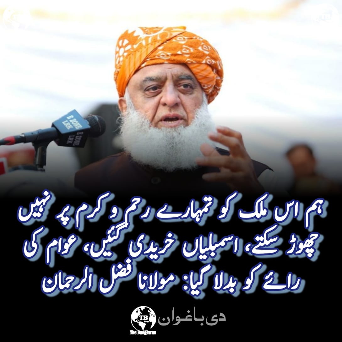 ہم اس ملک کو تمہارے رحم و کرم پر نہیں چھوڑ سکتے۔ تم خود کو حکمران کہتے ہو، مولانا فضل الرحمان